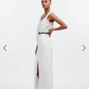 Madewell White Maxi Skirt with Front Slit